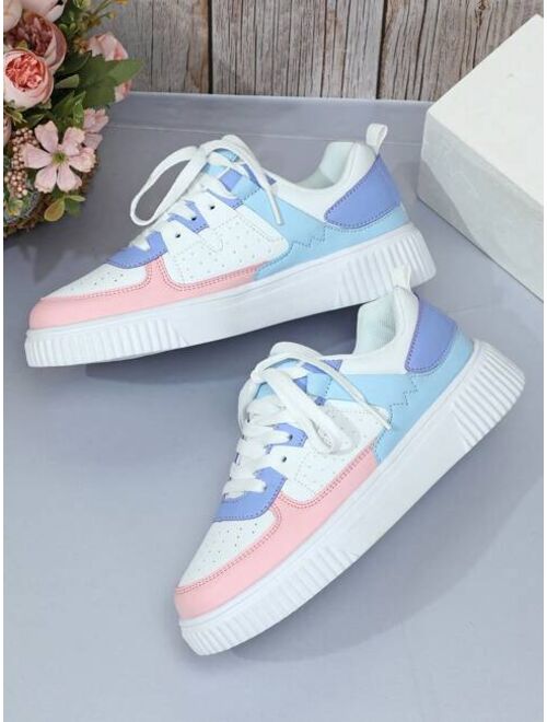 OneMei Fashionable, Breathable, Comfortable, Lightweight, And Dopamine Shoes (sneakers) For Kids In White, Pink And Blue Colors