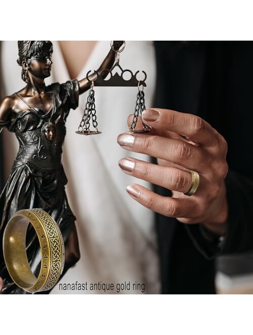 Nanafast Viking Ring for Men, Celtic Knot Rings for Men Women, Titanium Stainless Steel Celtic Ring, Retro Norse Runes Band Ring Jewelry for Men Women