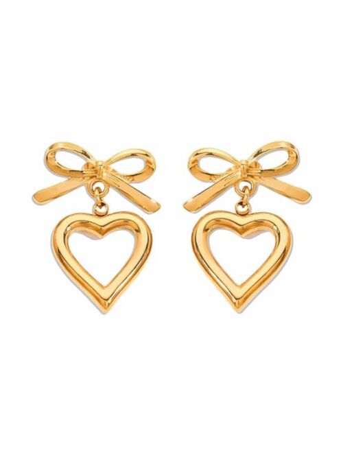 Lezmoii Bow Earrings Gold Bow Earrings for Women Ribbon Earrings Bow Jewelry