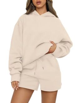 AUTOMET Womens Lounge Sets 2 Piece Outfits Oversized Hoodies Sweatsuit Casual Sweat Shorts Fall Fashion Clothes 2024