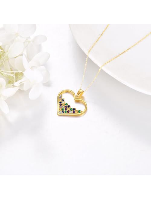 KECHO 14k Gold Heart Necklace Fine Gold Heart Pendant Necklace Jewelry Birthday Christmas Gifts for Her Women Girls Girlfriend Wife