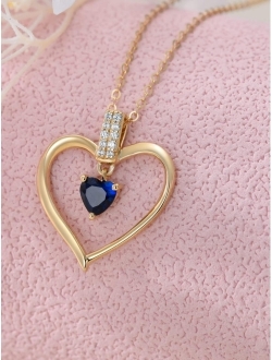 YDD 14K Solid Gold Heart Necklaces for Women Pendant Necklace Jewelry Gifts for Women Mom/Wife/Girlfriend 16-18