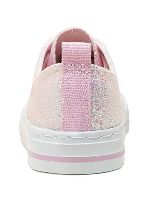 ToandonToddler Kids Sneakers Sparkle Fashion Glitter Sequins Canvas Shoes