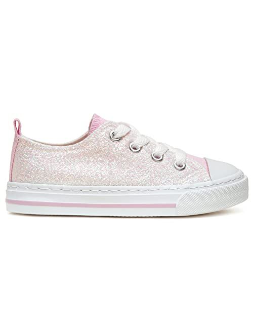 ToandonToddler Kids Sneakers Sparkle Fashion Glitter Sequins Canvas Shoes