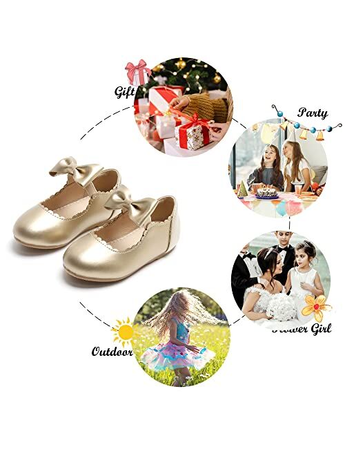 Felix & Flora Toddler Flower Girl Dress Shoes - Girl Ballet Flats Party School Shoes Wedding