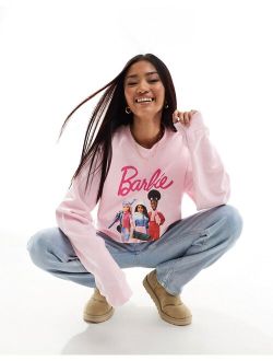 license Barbie snow oversized sweatshirt in pink