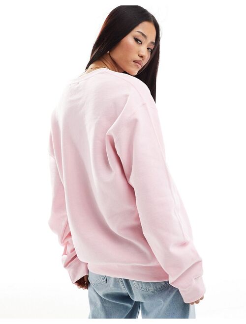 Miss Selfridge license Barbie snow oversized sweatshirt in pink