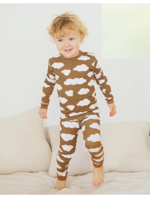VAENAIT BABY 6M-12Y Kids Unisex Girls & Boys Soft Comfy Modal Tencel Shirring Sleepwear Pajamas 2pcs/4pcs Set