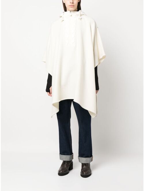 Moncler panelled hooded wool cape