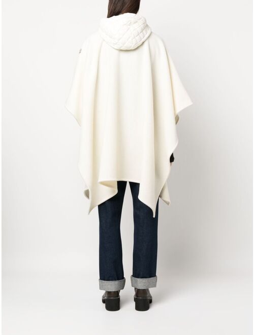 Moncler panelled hooded wool cape