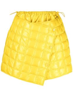 Yellow Quilted Finish Asymmetric Skirt