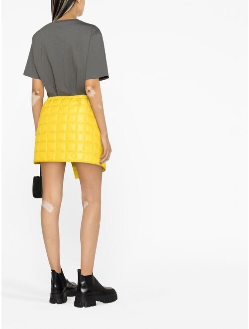 Moncler Yellow Quilted Finish Asymmetric Skirt