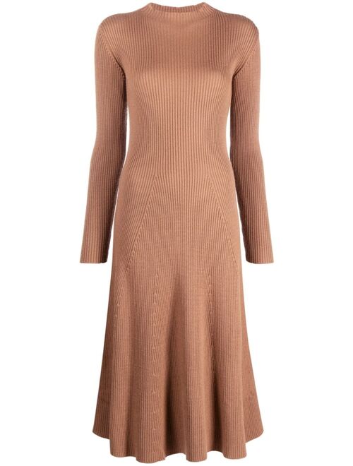 Moncler logo-appliqu wool-blend dress
