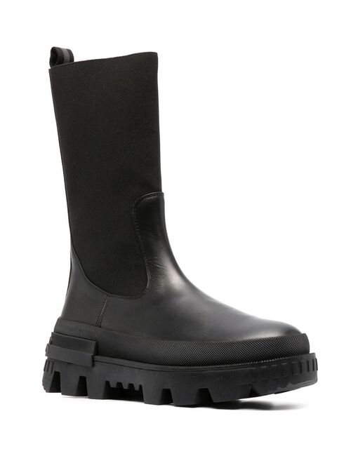 Moncler ridged-sole panelled boots