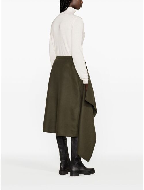Moncler wool-cashmere midi wrap skirt