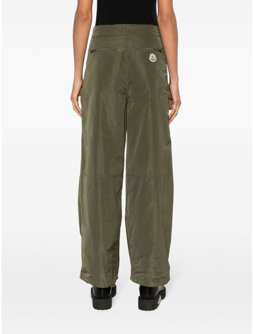 Moncler logo-patch lightweight flared trousers