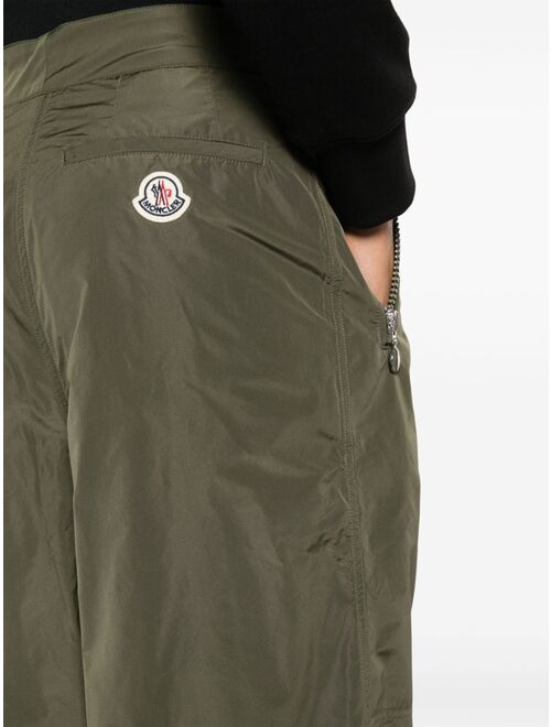 Moncler logo-patch lightweight flared trousers