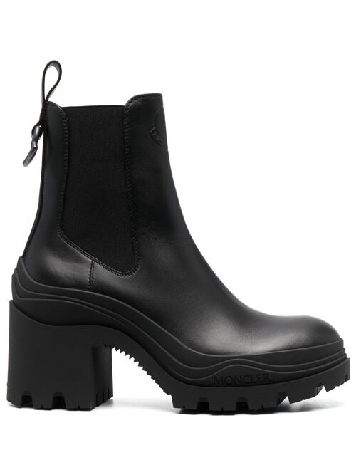 Moncler 90mm block-heel leather boots