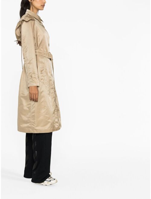Moncler hooded belted trench coat