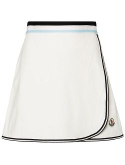 logo-appliqu wrap tennis skirt