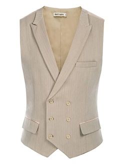 Men's Suit Vest Business Formal Dress Waistcoat Vest with 3 Pockets for Suit or Tuxedo