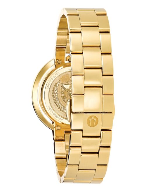 BULOVA Women's Rubiyat Diamond (1 ct. t.w.) Gold-Tone Stainless Steel Bracelet Watch 35mm
