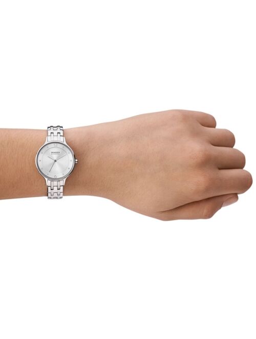 SKAGEN Women's Anita Lille Three Hand Silver-Tone Stainless Steel Watch 30mm