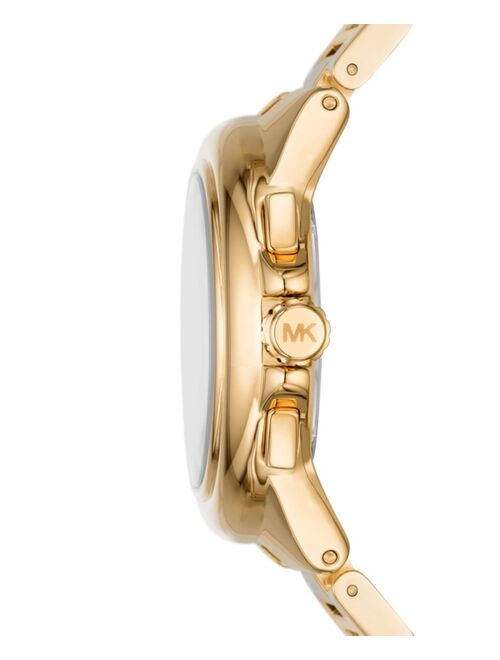 MICHAEL KORS Women's Camille Chronograph Gold-Tone Stainless Steel Bracelet Watch 43mm