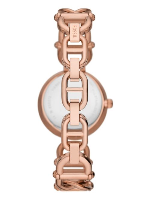 FOSSIL Women's Carlie Three-Hand Rose Gold-Tone Stainless Steel Watch, 30mm