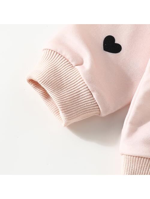AMAWMW Infant Baby Girl Clothes Long Sleeve Loose Sweatshirts Pockets Pants Headband Outfits Fall Winter Spring Gift