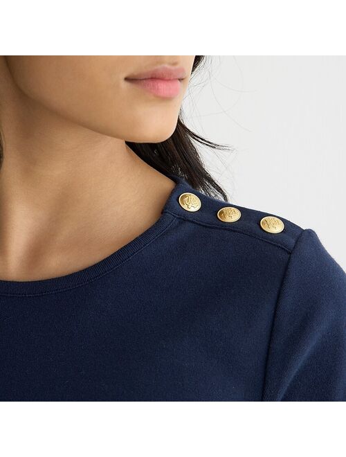 J.Crew Perfect-fit elbow-sleeve T-shirt with buttons