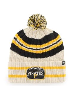'47 BRAND Men's Natural Pittsburgh Pirates Home Patch Cuffed Knit Hat with Pom
