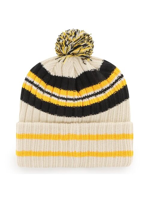 '47 BRAND Men's Natural Pittsburgh Pirates Home Patch Cuffed Knit Hat with Pom