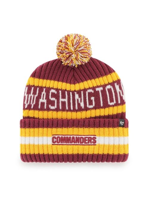 '47 BRAND Men's Burgundy Washington Commanders Bering Cuffed Knit Hat with Pom