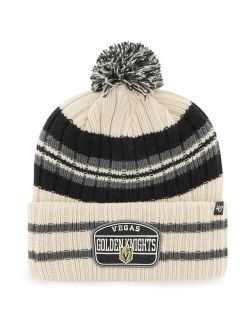 '47 BRAND Men's Cream Vegas Golden Knights Hone PatchCuffed Knit Hat With Pom