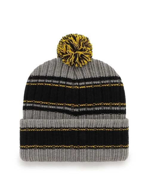 '47 BRAND Men's Graphite Pittsburgh Steelers Rexford Cuffed Knit Hat with Pom