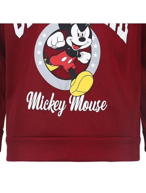 Disney Mickey Mouse Boys 2 Piece Sweatshirt and Pant Sets for Toddlers and Big Kids Red