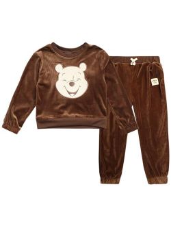 Boys' Velour Jog Set - 2 Piece Mickey Mouse, Winnie the Pooh Pants Set - Sweatshirt, Sweatpants for Little Boys (2T-7)