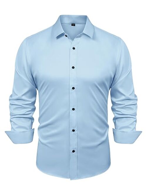 PJ PAUL JONES Men's Business Casual Long Sleeves Dress Shirts