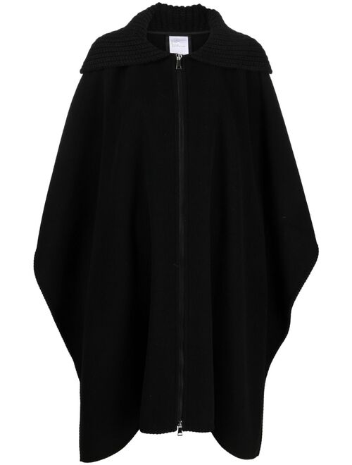 Moncler logo-patch wool cape