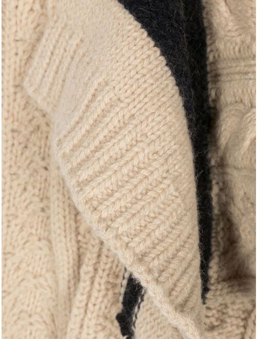 Moncler cable knit cashmere scarf