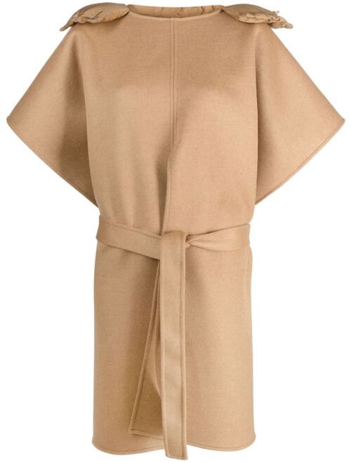 Moncler hooded felted cape