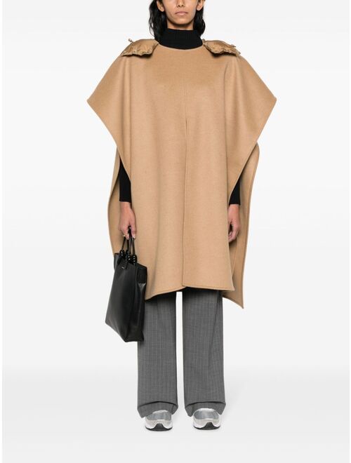 Moncler hooded felted cape