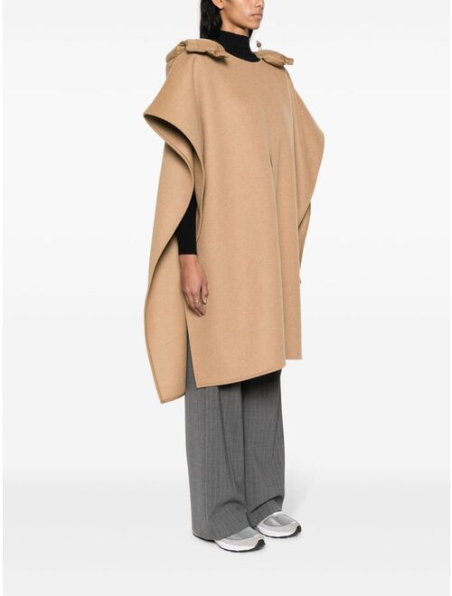 Moncler hooded felted cape