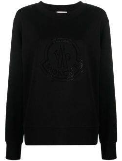rhinestone-embellished logo sweatshirt