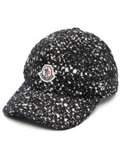 speckled logo-patch cap