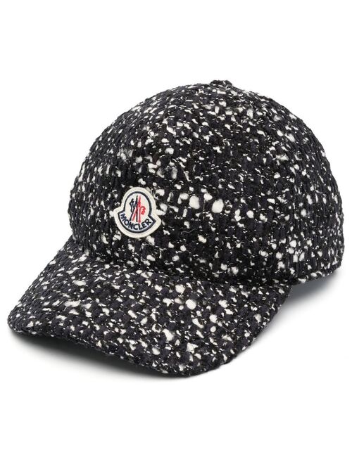 Moncler speckled logo-patch cap