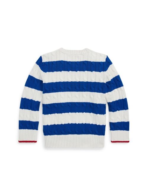 POLO RALPH LAUREN Toddler and Little Boys Striped Cable-Knit Cotton Sweater