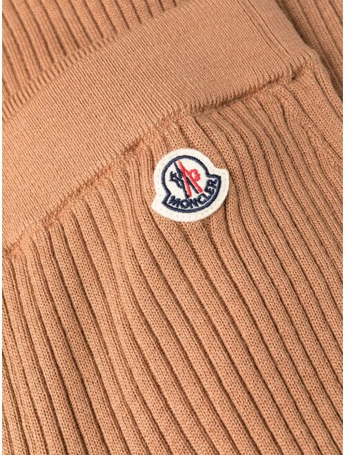 Moncler logo-patch ribbed-knit trousers