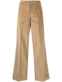 high-waisted straight trousers